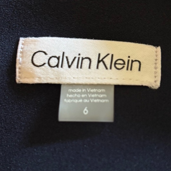 Calvin Klein Blue Sheath Dress Tulip Sleeve Knee Length Scuba Stretch, Sz 6 NWT - Picture 5 of 14